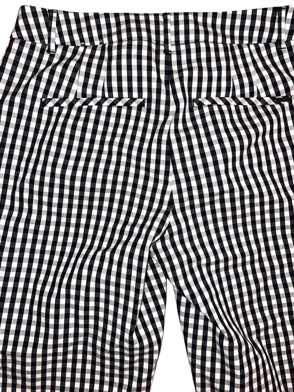 White House Black Market Gingham Plaid Slim Cropped Pants Sz 2 - Picture 7 of 7